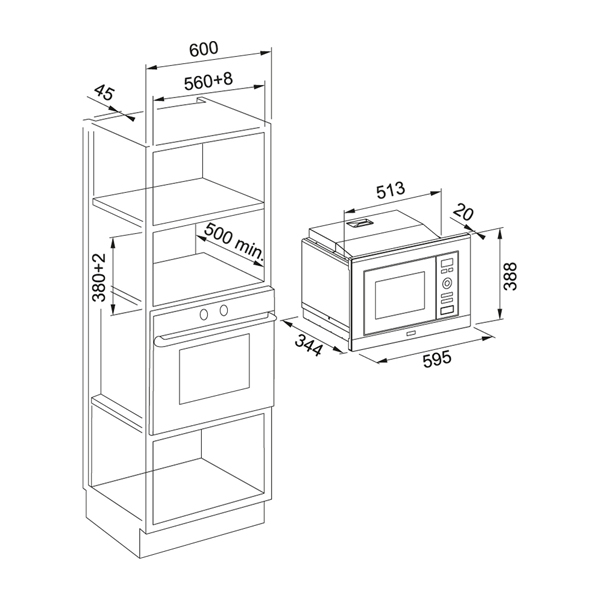 FRANKE FSL 20 MW BK Built-In Microwave with Grill, Black | Franke| Image 2