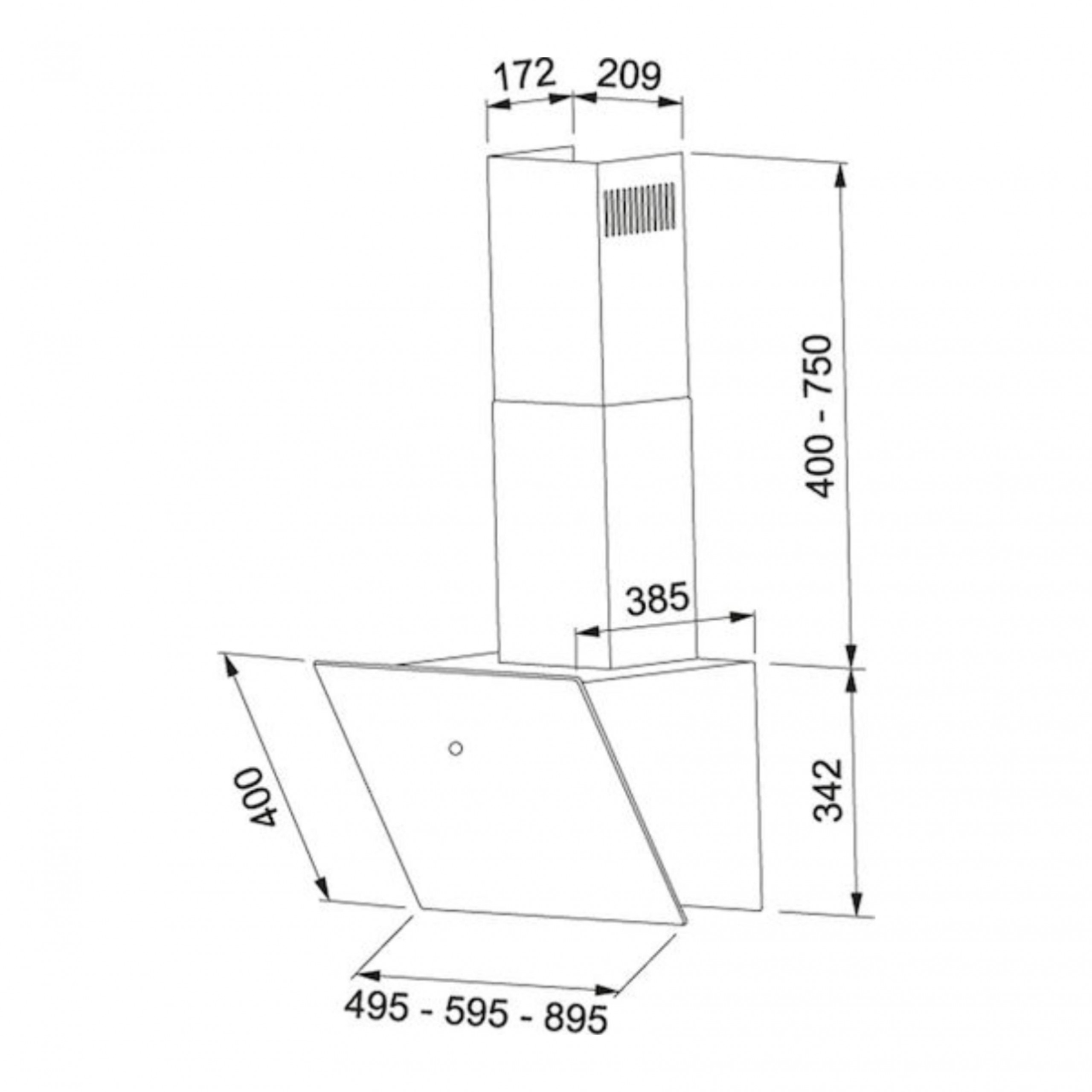 FRANKE FVT 905 BK A Απορροφητήρας Τζάκι 90cm, Μαύρο | Franke| Image 3