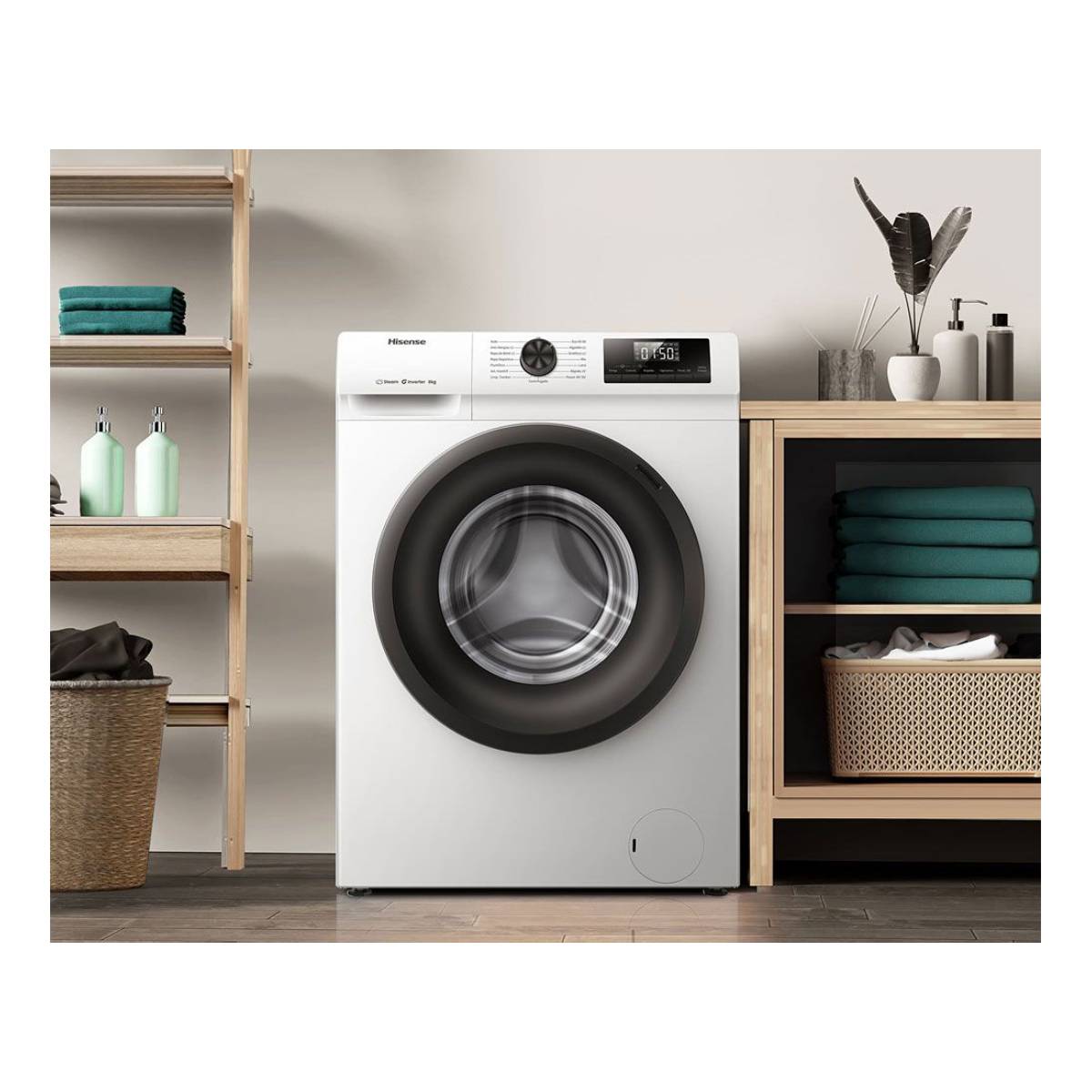 HISENSE WF1Q8041BW Πλυντήριο Ρούχων 8 kg με Ατμό, Άσπρο | Hisense| Image 4