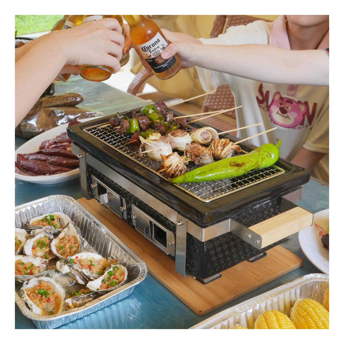 KAMADO IMS-15HSQ BLACK Square Ψησταριά Κάρβουνου Hibachi | Kamado| Image 2