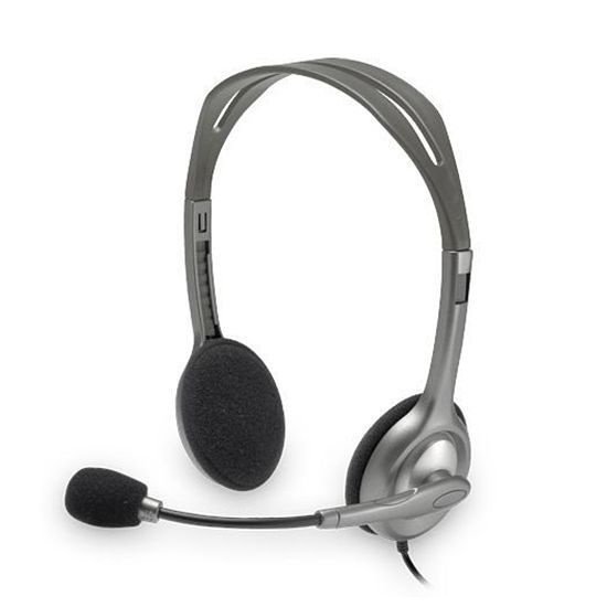 LOGITECH H110 Stereo Headphones, Grey