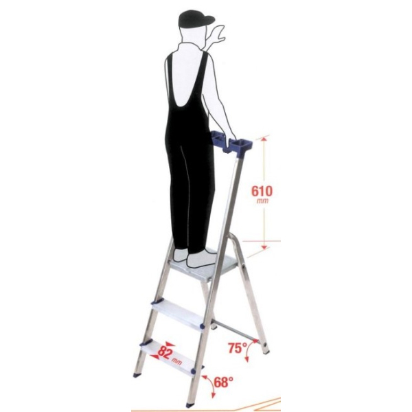 FACAL FAC-DL/6 Σκάλα Αλουμινίου 5+1 σκαλιών product image  | image 3