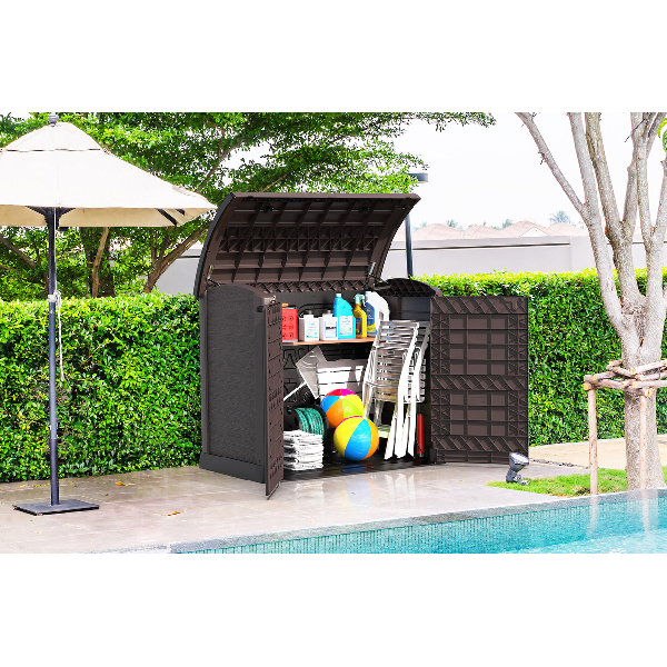 DURAMAX 86632-1200L ARC Outdoor Storage Cabinet 145X82.5X125 cm Brown | Duramax| Image 5