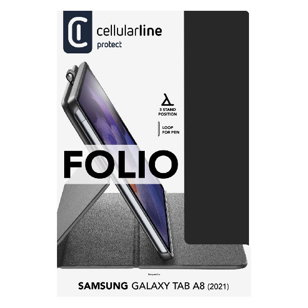 CELLULAR LINE Folio Θήκη για Galaxy Tab A8 (2022), Μαύρο product image  | image 3