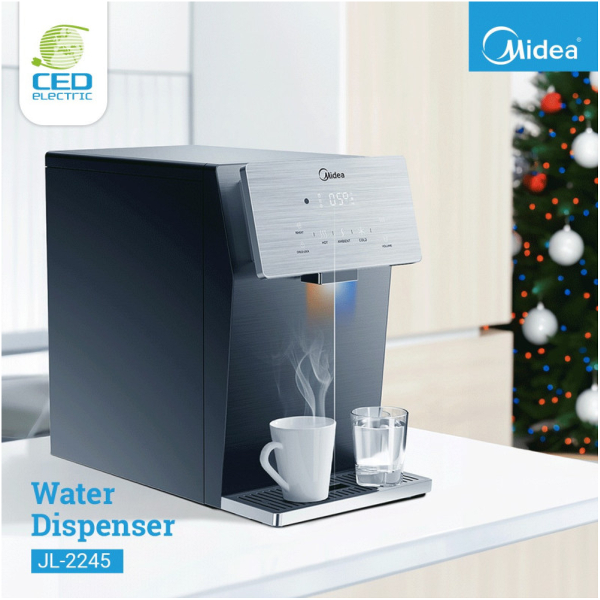 MIDEA JL2245T-E-IOT Ψυγείο/Καθαριστής Νερού με WiFi, Σκούρο Ασημί | Midea| Image 3