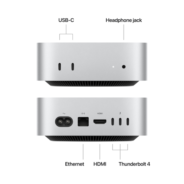 APPLE MU9E3GR/A Mac Mini M4, 16GB, 512GB SSD, Ασημί product image  | image 2