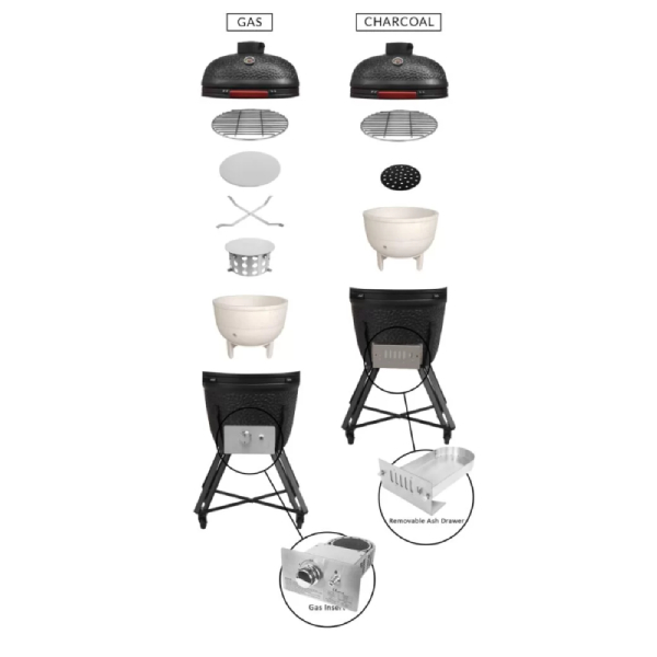 KAMADO IMS-22 DELUXE Ψησταριά 2 σε 1 Υγραερίου &amp; Κάρβουνου Φ56cm product image  | image 4