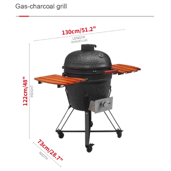 KAMADO IMS-22 DELUXE Ψησταριά 2 σε 1 Υγραερίου &amp; Κάρβουνου Φ56cm product image  | image 5